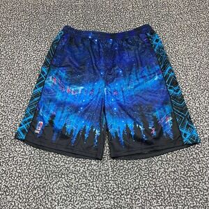 Grassroots California Athletic Shorts Men 35 Blue‎ Elastic Waistband Outdoor
